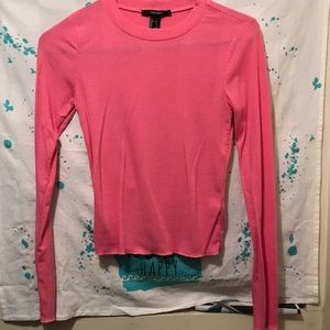 Ribbed hot pink long sleeve